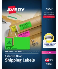 Avery® High Visibility Neon Shipping Labels