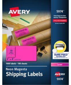 Avery® High Visibility Neon Shipping Labels