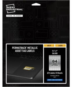 Avery® PermaTrack Metallic Asset Tag Labels, 1/2" x 1" , 672 Asset Tags