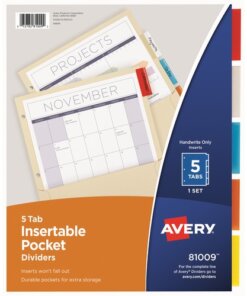 Avery® Insertable 5-Tab Dividers