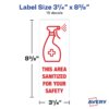 Avery® Surface Safe THIS AREA SANITIZED Decals