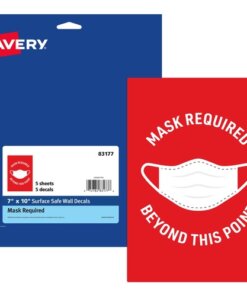 Avery® Surface Safe MASK REQUIRED Wall Decals