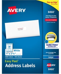 Avery® Easy Peel White Inkjet Mailing Labels