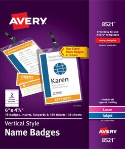 Avery® Vertical Name Badges & Tickets