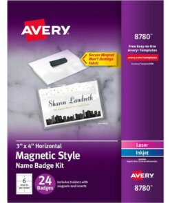 Avery® Secure Magnetic Name Badges with Durable Plastic Holders and Heavy-duty Magnets