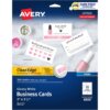 Avery® Clean Edge Business Cards, 2" x 3.5" , Glossy, 200 (08859)