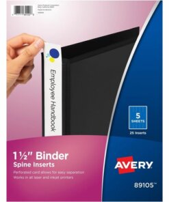 Avery(R) Binder Spine Inserts, 1-1/2 Inch Binders, 25 Inserts (89105)
