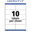 Avery® 2" x 4" Labels, Ultrahold, 5,000 Labels (95523)