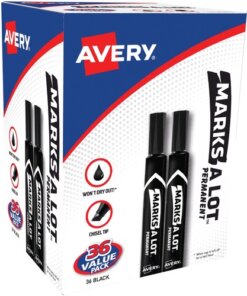 Black Avery® Marks A Lot Permanent Markers - Large Desk-Style Size