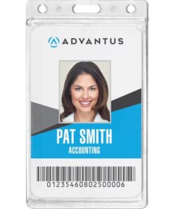 Advantus Frosted Vertical Rigid ID Holder