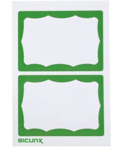 Green scalloped edge SICURIX Self-adhesive Visitor Badge