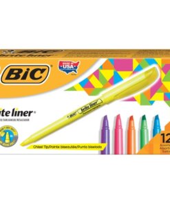 BIC Brite Liner Highlighter, Assorted, 12 Pack
