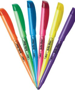 Alternative view of BIC Brite Liner Highlighter, Assorted, 12 Pack - Chisel Marker Point Style - Fluorescent Assorted - 12 Pack