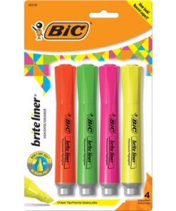 BIC Brite Liner Grip XL Highlighters, Assorted, 4 Pack