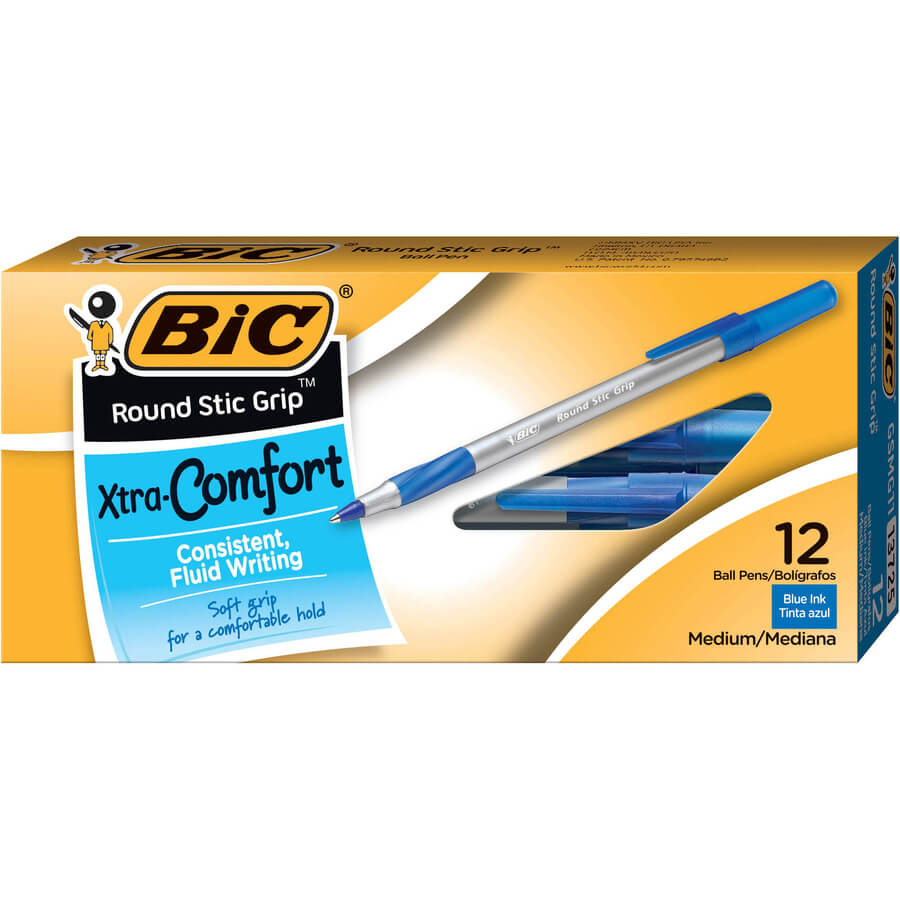 BIC Round Stic Grip Ballpoint Pen