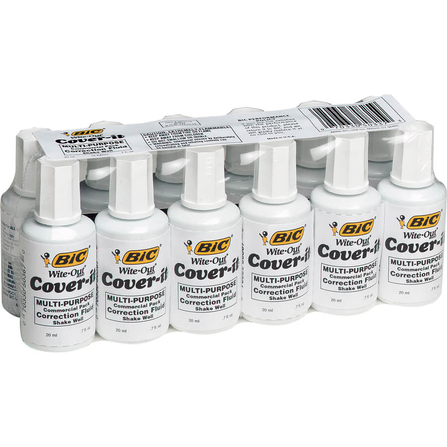 12 pack BIC Cover-it Correction Fluid