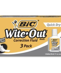 3 Pack BIC Wite-Out Quick Dry Correction Fluid