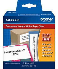 Brother DK2205 - Continuous Length White Film Paper Tape