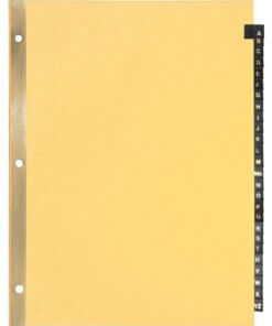 Business Source A-Z Black Leather Tab Index Dividers
