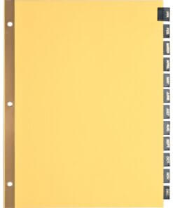 Business Source Monthly Black Leather Tab Index Dividers