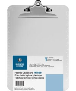 Grey Business Source Spring Clip Plastic Clipboard