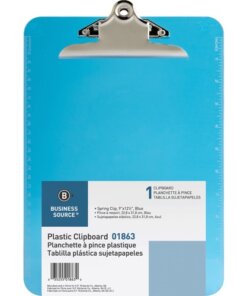 Blue Business Source Spring Clip Plastic Clipboard