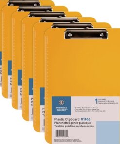 Neon orange Business Source Flat Clip Clipboard