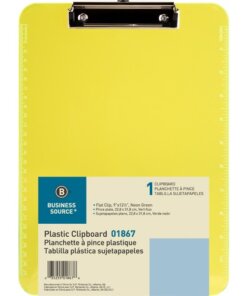 Neon green Business Source Flat Clip Clipboard