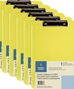 Neon Green Business Source Flat Clip Clipboard