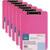 Neon pink Business Source Flat Clip Clipboard