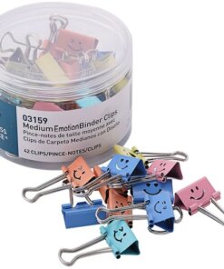 Business Source Smiling Face Binder Clips