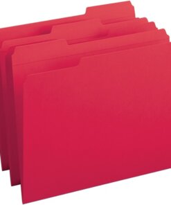Red Business Source Reinforced Tab Colored File Folders