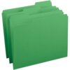 Green Business Source Reinforced Tab Colored File Folders