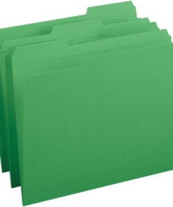Green Business Source Reinforced Tab Colored File Folders