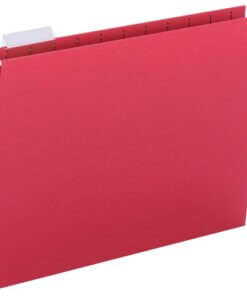 Red Business Source 1/5 Tab Cut Letter Recycled Hanging Folder