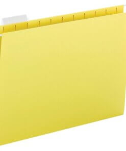 Yellow Business Source 1/5 Tab Cut Letter Recycled Hanging Folder