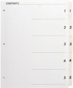 Business Source Table of Content Quick Index Dividers