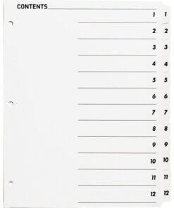 Business Source Table of Content Quick Index Dividers