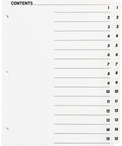 Business Source Table of Content Quick Index Dividers