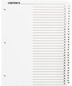 Business Source Table of Content Quick Index Dividers