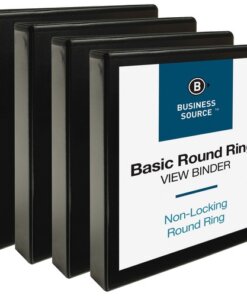 Black Business Source Round Ring View Binder