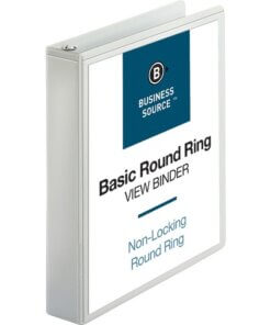 White Business Source Round-ring View Binder