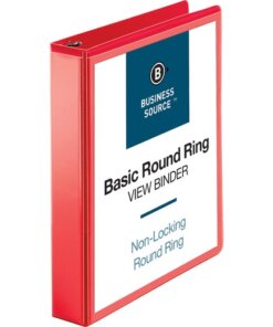 Red Business Source Round Ring Binder
