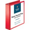 Red Business Source Round Ring Binder
