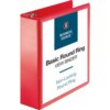 Red Business Source Round Ring Binder