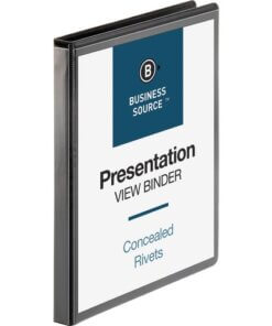 Black Business Source Standard View Round Ring Binder