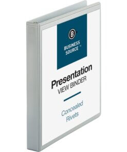 White Business Source Standard View Round Ring Binder