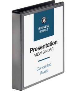 Black Business Source Standard View Round Ring Binder