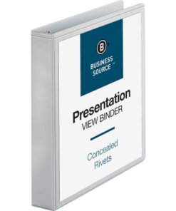 White Business Source Standard View Round Ring Binder