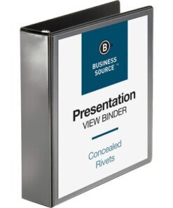 Black Business Source Round Ring Standard View Binders